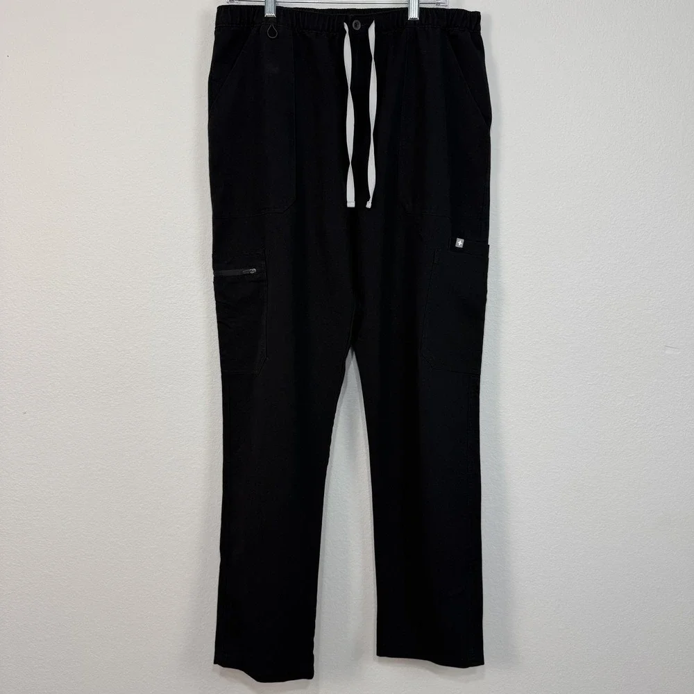 Figs Cairo Cargo Technical Collection Scrub Pants Mens XL‎ Straight Leg Black